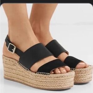 rag & bone Black Espadrille Wedges